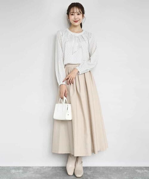 MK MICHEL KLEIN / エムケーミッシェルクラン シャツ・ブラウス | ボウタイ風幾何柄ブラウス/洗える | 詳細6