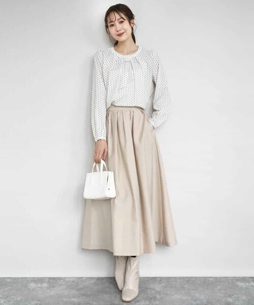 MK MICHEL KLEIN / エムケーミッシェルクラン シャツ・ブラウス | ボウタイ風幾何柄ブラウス/洗える | 詳細8