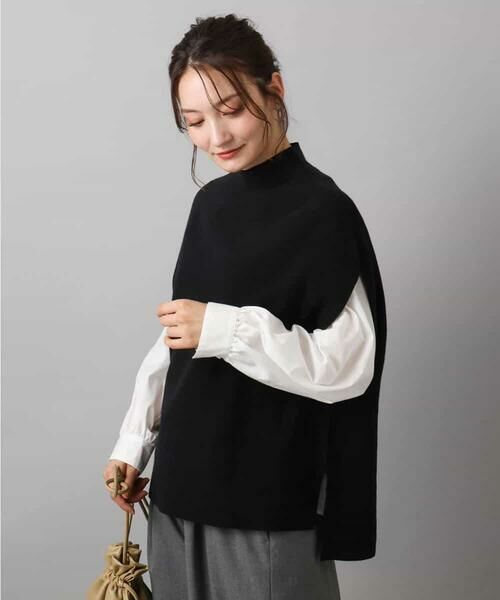 MK MICHEL KLEIN / エムケーミッシェルクラン ニット・セーター | ハイネックジレ×クルーネックニット ツインセット | 詳細1