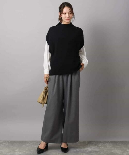 MK MICHEL KLEIN / エムケーミッシェルクラン ニット・セーター | ハイネックジレ×クルーネックニット ツインセット | 詳細2