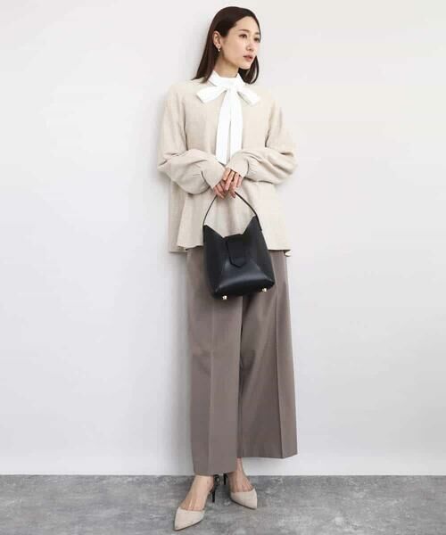 MK MICHEL KLEIN / エムケーミッシェルクラン その他パンツ | ストレートワイドシルエットパンツ（無地・チェック）/洗える | 詳細2