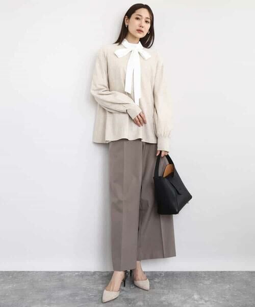 MK MICHEL KLEIN / エムケーミッシェルクラン その他パンツ | ストレートワイドシルエットパンツ（無地・チェック）/洗える | 詳細3