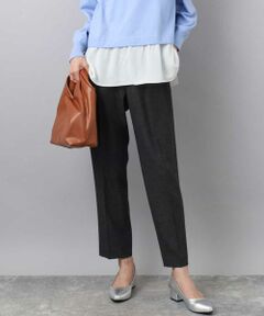 MK MICHEL KLEIN / エムケーミッシェルクラン チノ・ワークパンツ | ツイード調両面起毛テーパードパンツ/洗える