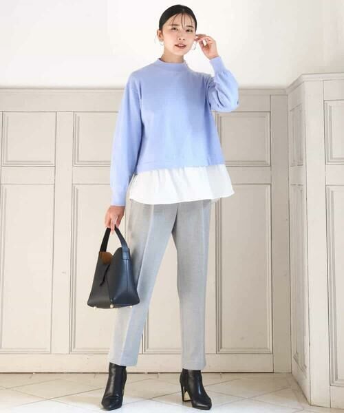 MK MICHEL KLEIN / エムケーミッシェルクラン チノ・ワークパンツ | ツイード調両面起毛テーパードパンツ/洗える | 詳細11