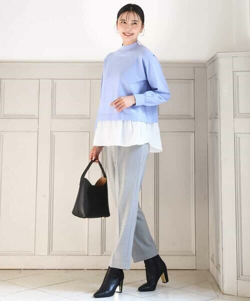 MK MICHEL KLEIN / エムケーミッシェルクラン チノ・ワークパンツ | ツイード調両面起毛テーパードパンツ/洗える | 詳細12