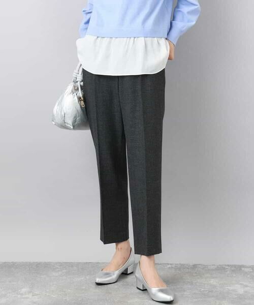 MK MICHEL KLEIN / エムケーミッシェルクラン チノ・ワークパンツ | ツイード調両面起毛テーパードパンツ/洗える | 詳細28