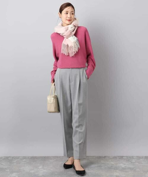 MK MICHEL KLEIN / エムケーミッシェルクラン チノ・ワークパンツ | ツイード調両面起毛テーパードパンツ/洗える | 詳細8