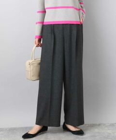 MK MICHEL KLEIN / エムケーミッシェルクラン その他パンツ | ツイード調両面起毛ワイドパンツ/洗える