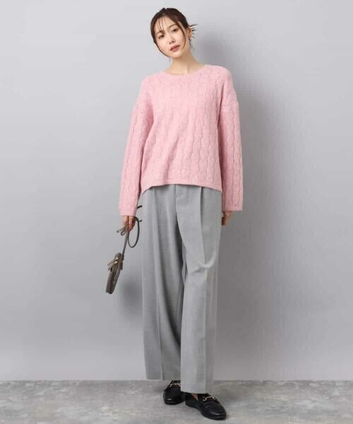 MK MICHEL KLEIN / エムケーミッシェルクラン その他パンツ | ツイード調両面起毛ワイドパンツ/洗える | 詳細10