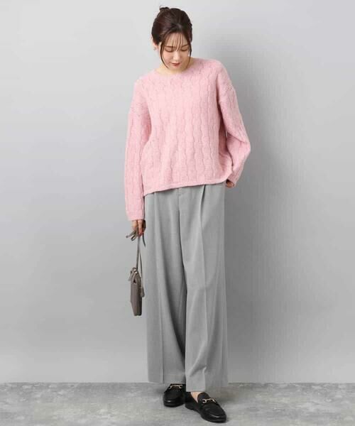 MK MICHEL KLEIN / エムケーミッシェルクラン その他パンツ | ツイード調両面起毛ワイドパンツ/洗える | 詳細11