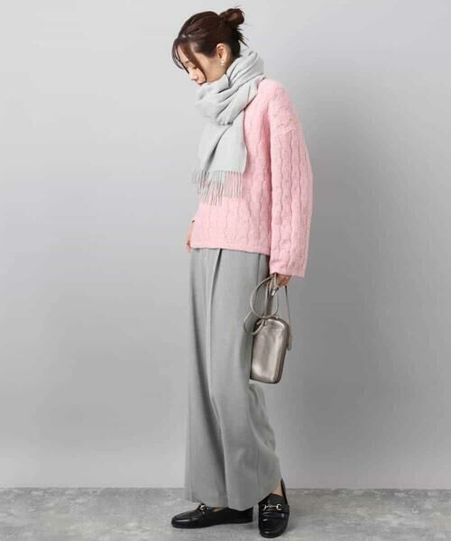 MK MICHEL KLEIN / エムケーミッシェルクラン その他パンツ | ツイード調両面起毛ワイドパンツ/洗える | 詳細14