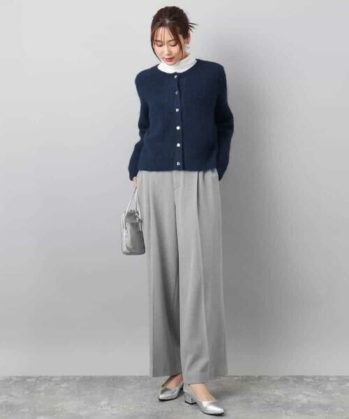 MK MICHEL KLEIN / エムケーミッシェルクラン その他パンツ | ツイード調両面起毛ワイドパンツ/洗える | 詳細16