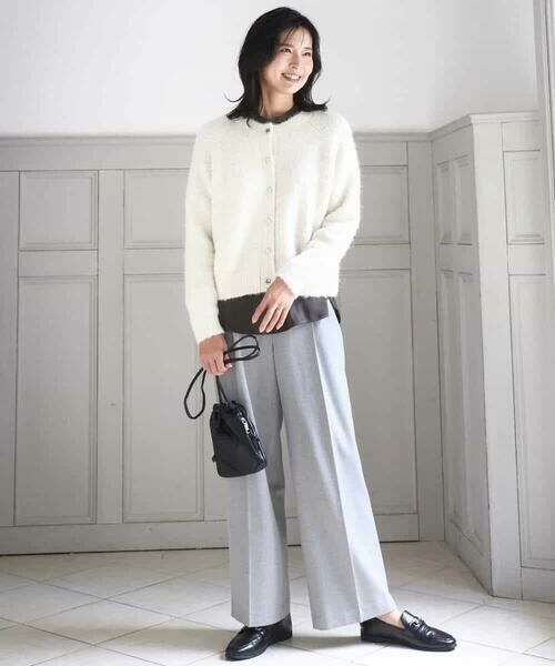 MK MICHEL KLEIN / エムケーミッシェルクラン その他パンツ | ツイード調両面起毛ワイドパンツ/洗える | 詳細21