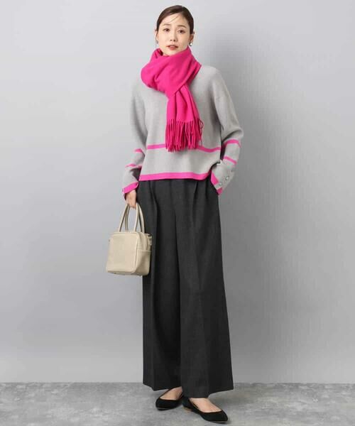 MK MICHEL KLEIN / エムケーミッシェルクラン その他パンツ | ツイード調両面起毛ワイドパンツ/洗える | 詳細5