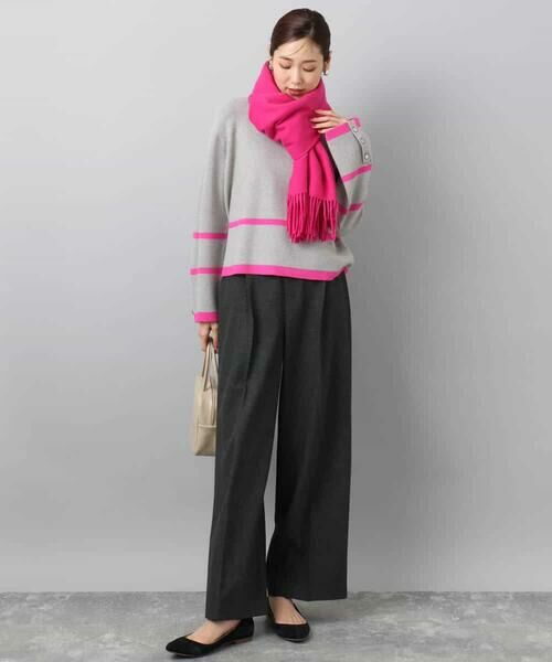 MK MICHEL KLEIN / エムケーミッシェルクラン その他パンツ | ツイード調両面起毛ワイドパンツ/洗える | 詳細7