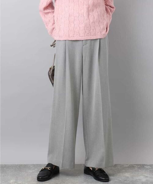 MK MICHEL KLEIN / エムケーミッシェルクラン その他パンツ | ツイード調両面起毛ワイドパンツ/洗える | 詳細8