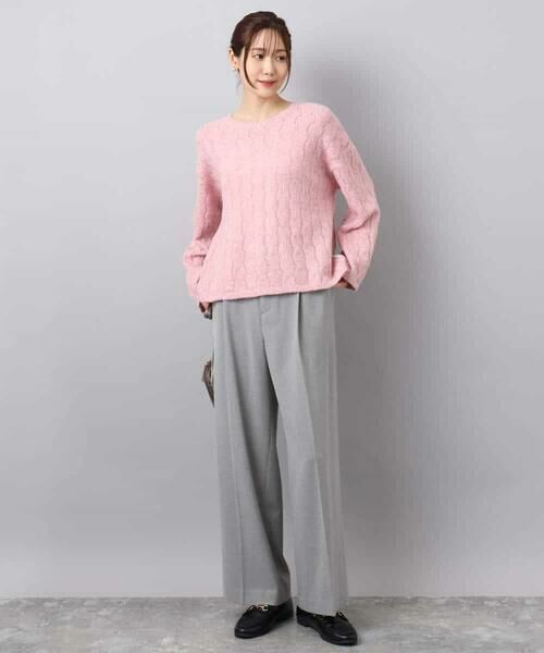 MK MICHEL KLEIN / エムケーミッシェルクラン その他パンツ | ツイード調両面起毛ワイドパンツ/洗える | 詳細9