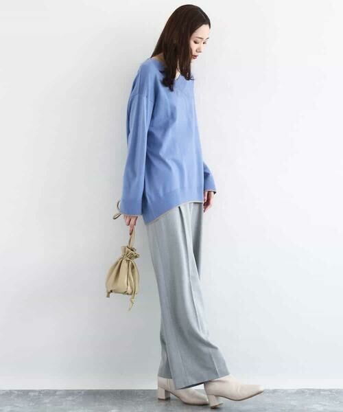 MK MICHEL KLEIN / エムケーミッシェルクラン ニット・セーター | 配色ラインVネックニット/洗える | 詳細11