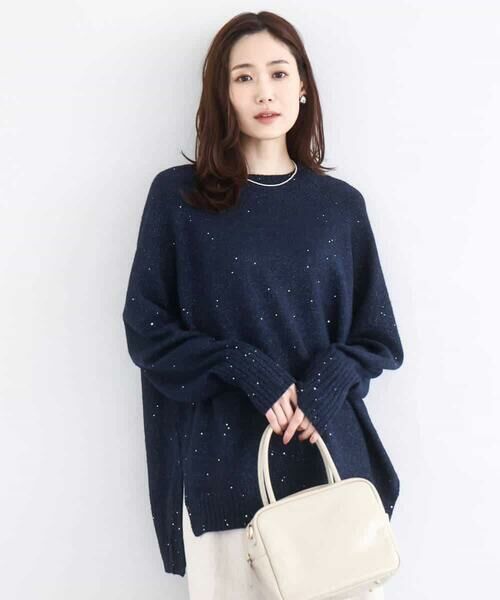 MK MICHEL KLEIN / エムケーミッシェルクラン ニット・セーター | ミニスパンコールキラキラニット/洗える | 詳細16