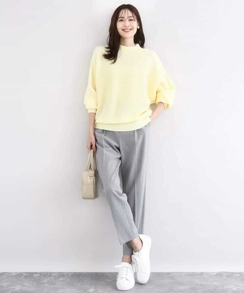 MK MICHEL KLEIN / エムケーミッシェルクラン ニット・セーター | シャドーボーダー調ドルマンニット/洗える | 詳細10