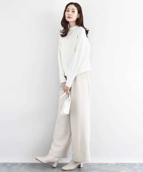 MK MICHEL KLEIN / エムケーミッシェルクラン ニット・セーター | シャドーボーダー調ドルマンニット/洗える | 詳細4