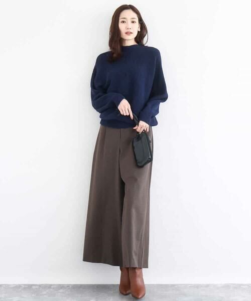 MK MICHEL KLEIN / エムケーミッシェルクラン ニット・セーター | シャドーボーダー調ドルマンニット/洗える | 詳細7