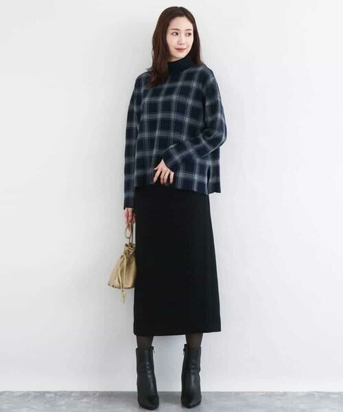 MK MICHEL KLEIN / エムケーミッシェルクラン ニット・セーター | チェック柄ニットプルオーバー/洗える | 詳細10