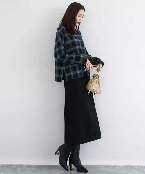 MK MICHEL KLEIN / エムケーミッシェルクラン ニット・セーター | チェック柄ニットプルオーバー/洗える | 詳細11