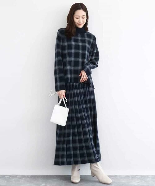 MK MICHEL KLEIN / エムケーミッシェルクラン ニット・セーター | チェック柄ニットプルオーバー/洗える | 詳細12