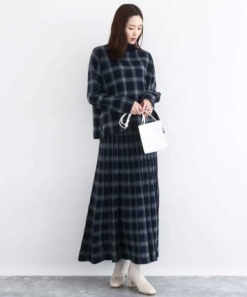 MK MICHEL KLEIN / エムケーミッシェルクラン ニット・セーター | チェック柄ニットプルオーバー/洗える | 詳細13