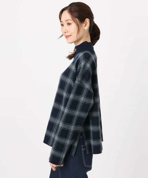 MK MICHEL KLEIN / エムケーミッシェルクラン ニット・セーター | チェック柄ニットプルオーバー/洗える | 詳細16