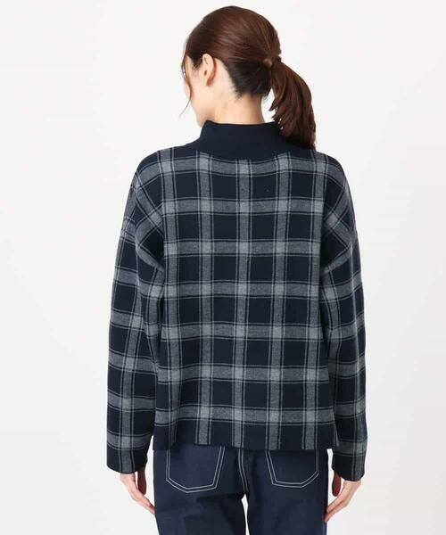 MK MICHEL KLEIN / エムケーミッシェルクラン ニット・セーター | チェック柄ニットプルオーバー/洗える | 詳細17