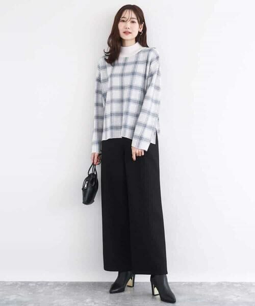 MK MICHEL KLEIN / エムケーミッシェルクラン ニット・セーター | チェック柄ニットプルオーバー/洗える | 詳細2