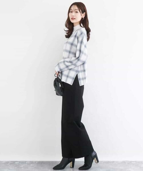 MK MICHEL KLEIN / エムケーミッシェルクラン ニット・セーター | チェック柄ニットプルオーバー/洗える | 詳細4