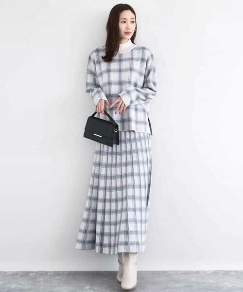 MK MICHEL KLEIN / エムケーミッシェルクラン ニット・セーター | チェック柄ニットプルオーバー/洗える | 詳細6