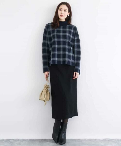 MK MICHEL KLEIN / エムケーミッシェルクラン ニット・セーター | チェック柄ニットプルオーバー/洗える | 詳細9