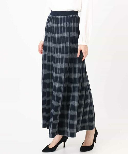 MK MICHEL KLEIN / エムケーミッシェルクラン ロング・マキシ丈スカート | チェック柄プリーツニットスカート/洗える | 詳細24