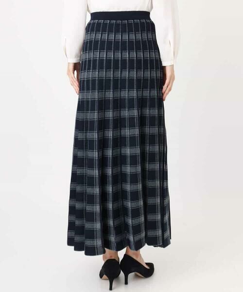 MK MICHEL KLEIN / エムケーミッシェルクラン ロング・マキシ丈スカート | チェック柄プリーツニットスカート/洗える | 詳細26