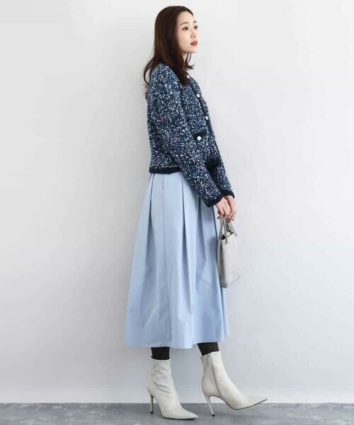 MK MICHEL KLEIN / エムケーミッシェルクラン ロング・マキシ丈スカート | メモリータフタ タックフレアスカート/洗える | 詳細21