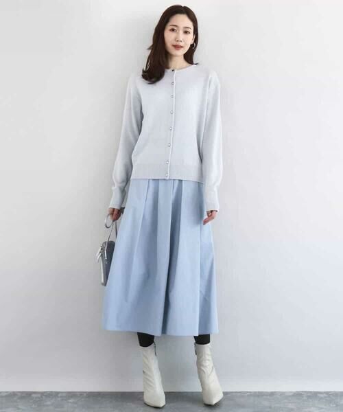 MK MICHEL KLEIN / エムケーミッシェルクラン ロング・マキシ丈スカート | メモリータフタ タックフレアスカート/洗える | 詳細22