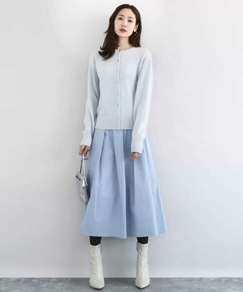 MK MICHEL KLEIN / エムケーミッシェルクラン ロング・マキシ丈スカート | メモリータフタ タックフレアスカート/洗える | 詳細24