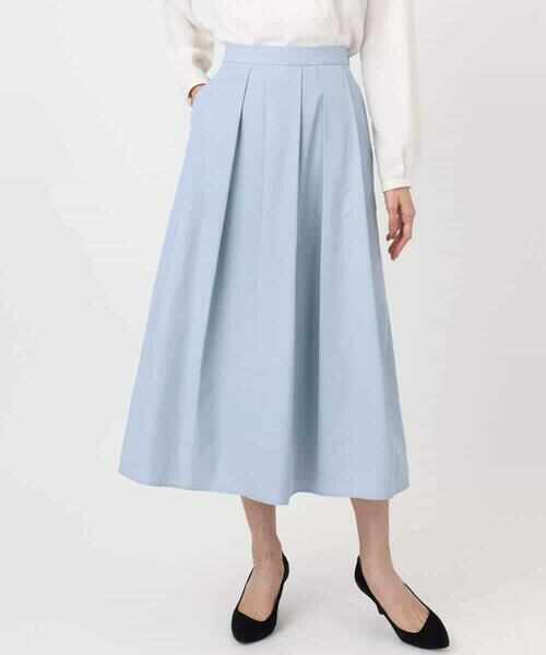 MK MICHEL KLEIN / エムケーミッシェルクラン ロング・マキシ丈スカート | メモリータフタ タックフレアスカート/洗える | 詳細25
