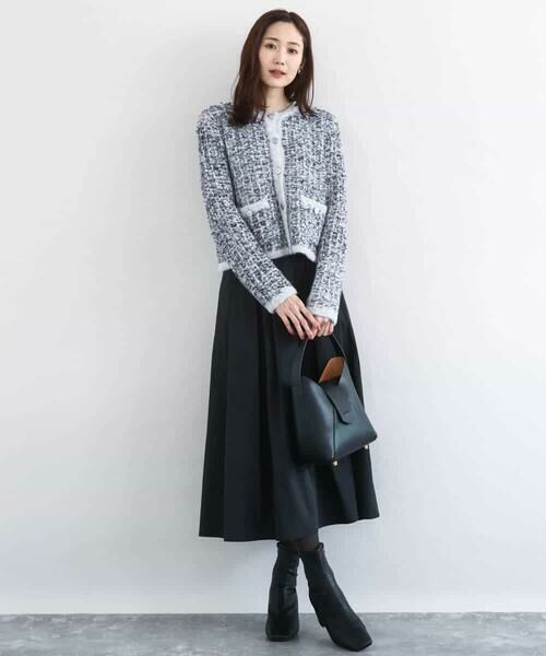 MK MICHEL KLEIN / エムケーミッシェルクラン ロング・マキシ丈スカート | メモリータフタ タックフレアスカート/洗える | 詳細7