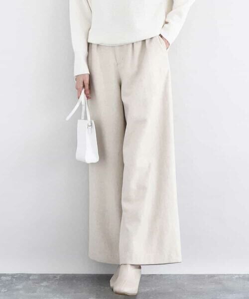 MK MICHEL KLEIN / エムケーミッシェルクラン チノ・ワークパンツ | カラーツイードワイドパンツ/洗える | 詳細1