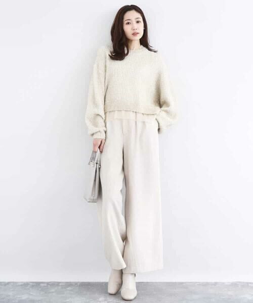 MK MICHEL KLEIN / エムケーミッシェルクラン チノ・ワークパンツ | カラーツイードワイドパンツ/洗える | 詳細13