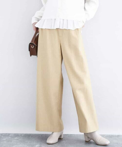 MK MICHEL KLEIN / エムケーミッシェルクラン チノ・ワークパンツ | カラーツイードワイドパンツ/洗える | 詳細28