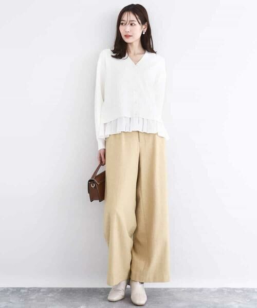 MK MICHEL KLEIN / エムケーミッシェルクラン チノ・ワークパンツ | カラーツイードワイドパンツ/洗える | 詳細29