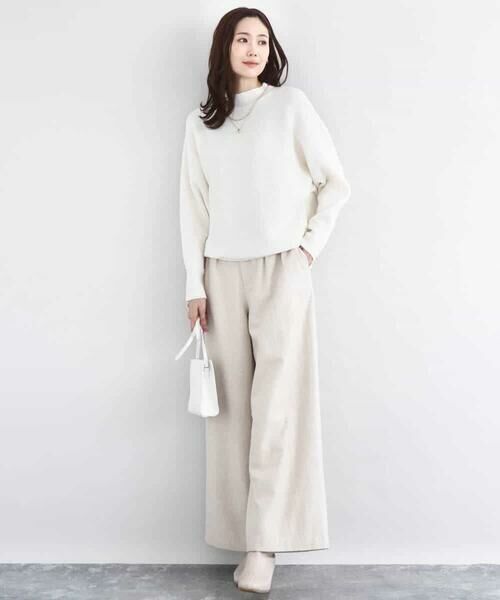 MK MICHEL KLEIN / エムケーミッシェルクラン チノ・ワークパンツ | カラーツイードワイドパンツ/洗える | 詳細3