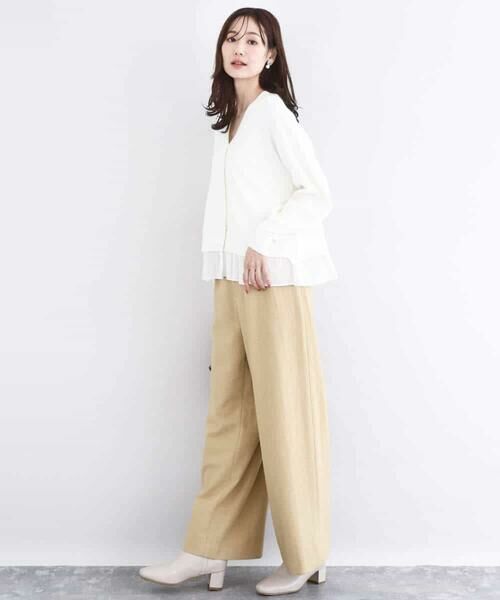 MK MICHEL KLEIN / エムケーミッシェルクラン チノ・ワークパンツ | カラーツイードワイドパンツ/洗える | 詳細30