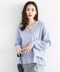 MK MICHEL KLEIN / エムケーミッシェルクラン カーディガン・ボレロ | ペプラムデザインVネックニットカーディガン/洗える